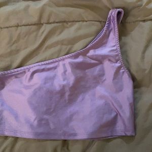 Metallic one shoulder